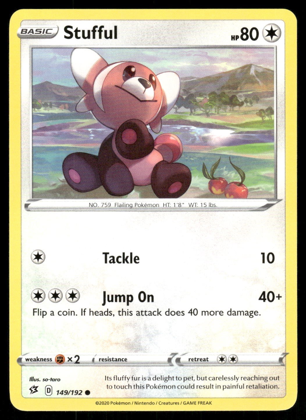 Pokemon - 149/192 - Stufful - Rebel Clash - NM/M