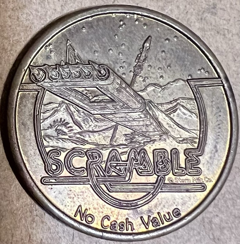 VIDEO EXPO KONAMI SCRAMBLE Arcade Token VINTAGE 1982 World's Fair Knoxville Tenn