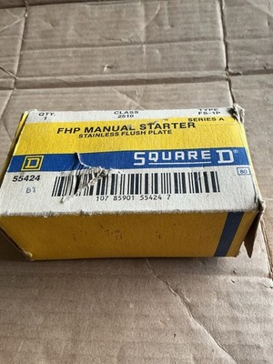 SQUARE D # 55424 / FHP MANUAL STARTER, 2510, FS-1P, STAINLESS FLUSH PLATE.