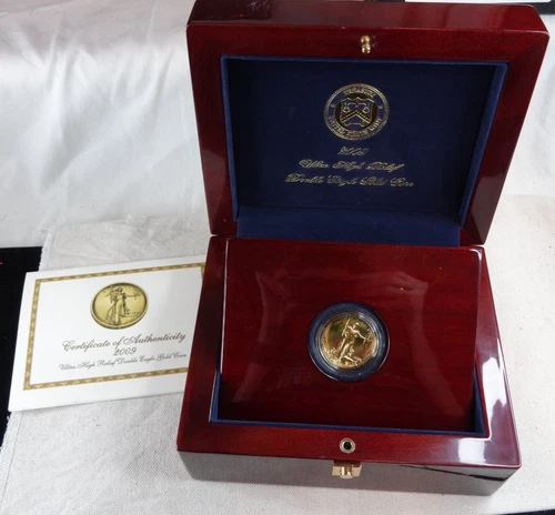 2009 Ultra High Relief Double Eagle US Mint $20 Gold 1 Oz .999 Box & COA