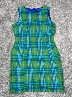 Vintage John Roberts Dress Womens Large Green Plaid Pencil Retro 90s  Clueless | eBay