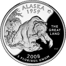 2008 P Alaska Quarter BU Uncirculated Clad 25c Coin