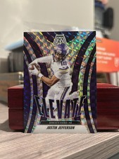 2025 Panini Mosaic Justin Jefferson Elevate Silver Mosaic #13 Vikings