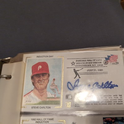 STEVE CARLTON  1994 Hall of Fame Induction Z Silk Cachet 7/31/1994signed
