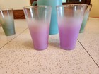 Vintage Blendo Frosted Pastel Pitcher & 6 Tumblers Set West Virginia Glass 1950s — photo 5