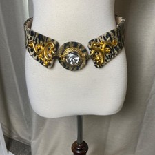Vintage 80s/90s cheetah print statement belt ...