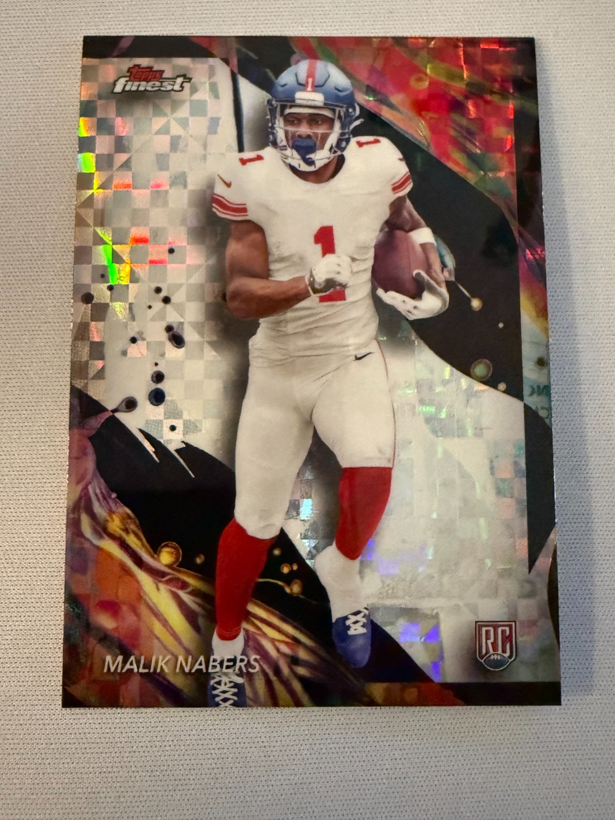 2024 Topps Finest - Uncommon Malik Nabers #190 Checkerboard Refractor (RC)