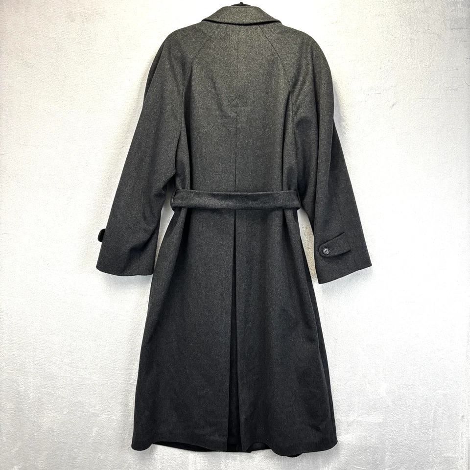 Abrigo Largo Neiman Marcus Para Hombres 40R Gris Lana Cinturón Chaqueta Canadá David Foto 2 de 4