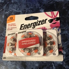 Energizer Size 13 Hearing Aid Batteries 3 x 8 Pack 24 Batteries Exp. 2/2027 NIB