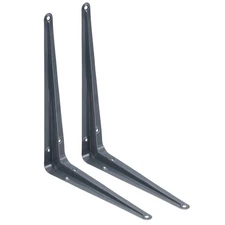 Shelf Brackets 8 x 10 Inch, 2Pcs Iron Metal Floating Shelf Bracket, Dark Gray