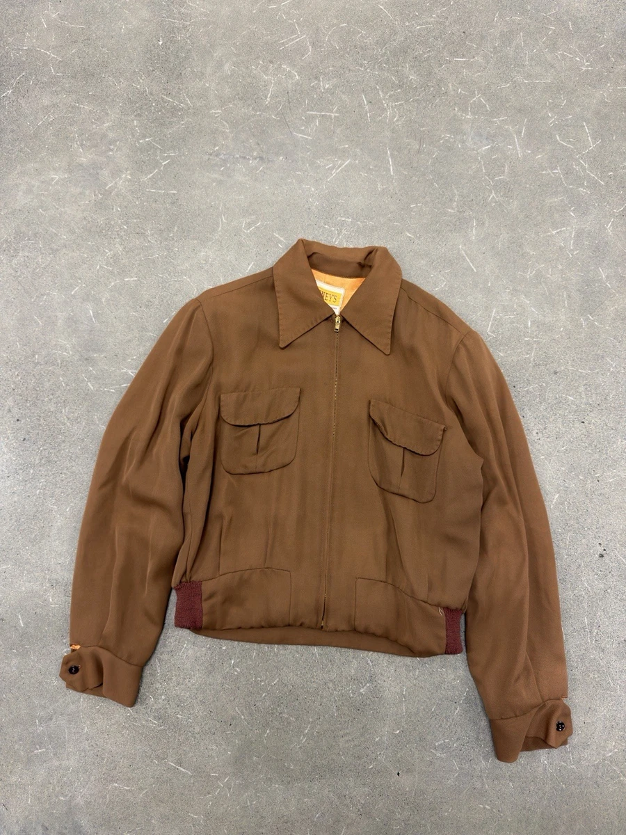 Gabardine Brown 1950s Vintage Outerwear Coats & Jackets for Men