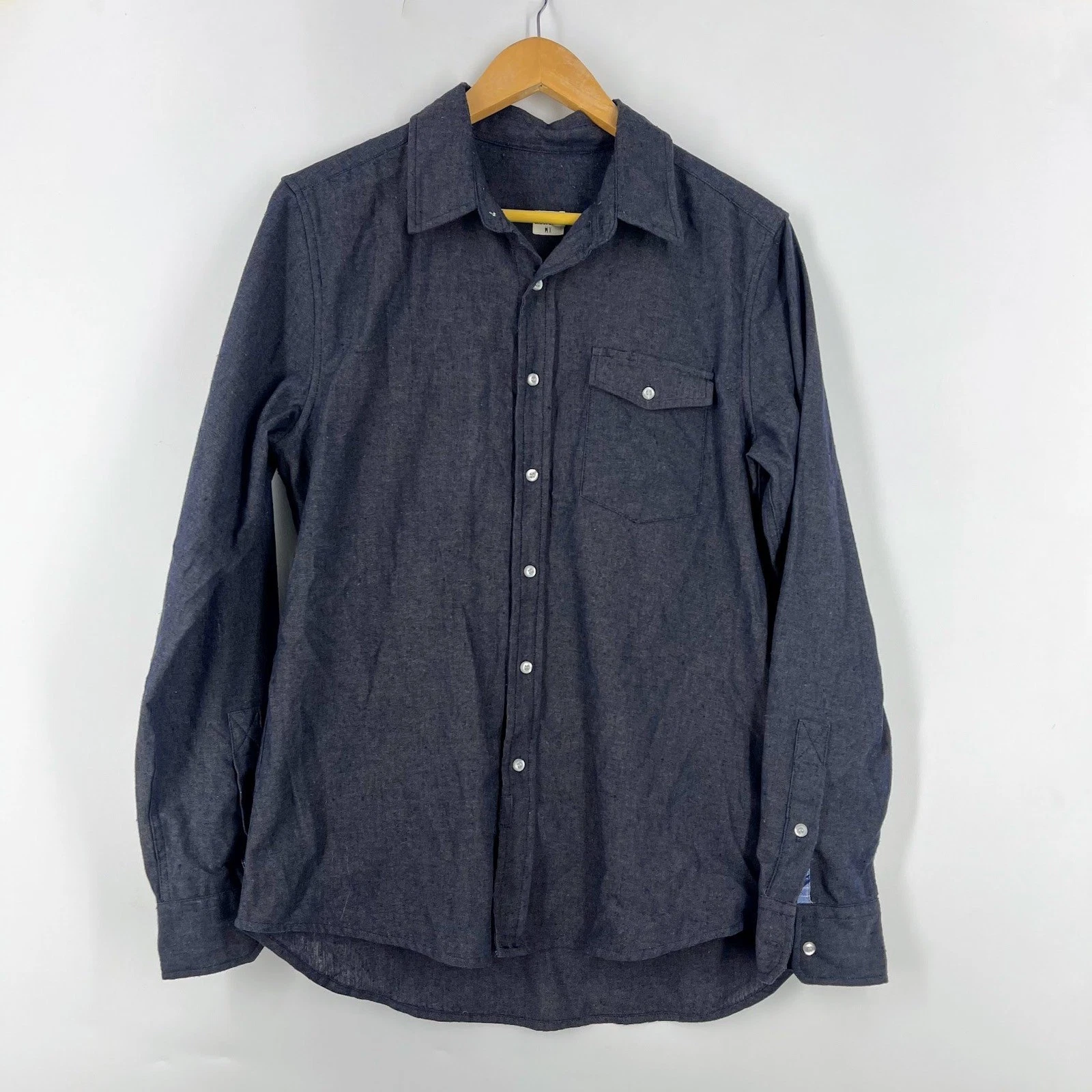 Bridge & Burn Mens Linen Blend Long Sleeve Button Down Workwear Casual Size M