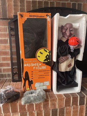 Vtg 1980s TELCO Motion-ettes Animated Halloween Witch Figure Monster Horror