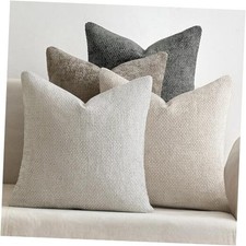 Pack of 4 Couch Throw Pillow Covers 18x18 Inch 18" x 18" Pack of 4 Neutral
