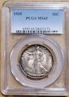 1935 50C Walking Liberty Half Dollar, PCGS MS 65