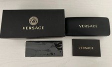 NEW VERSACE HARD BLACK AUTHENTIC EYEGLASSES SUNGLASSES CASE W/CLOTH