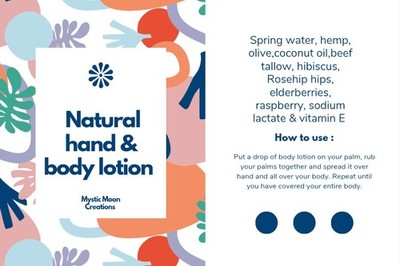 Mystic Moon Creations Calming Natural Hand & Body Lotion with Hemp & Coconut Oil