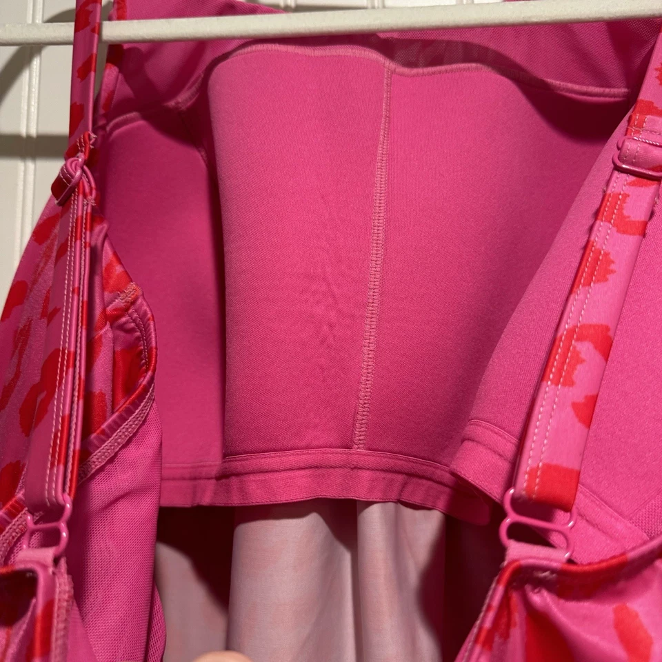 Tankini de natación Lane Bryant rojo rosa leopardo ligeramente forrado sin cables talla grande 22 Foto 4 de 4