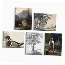 Boys Room Wall Art Vintage Nursery 12x16 Inch Wrapped Canvas Woodland Prints