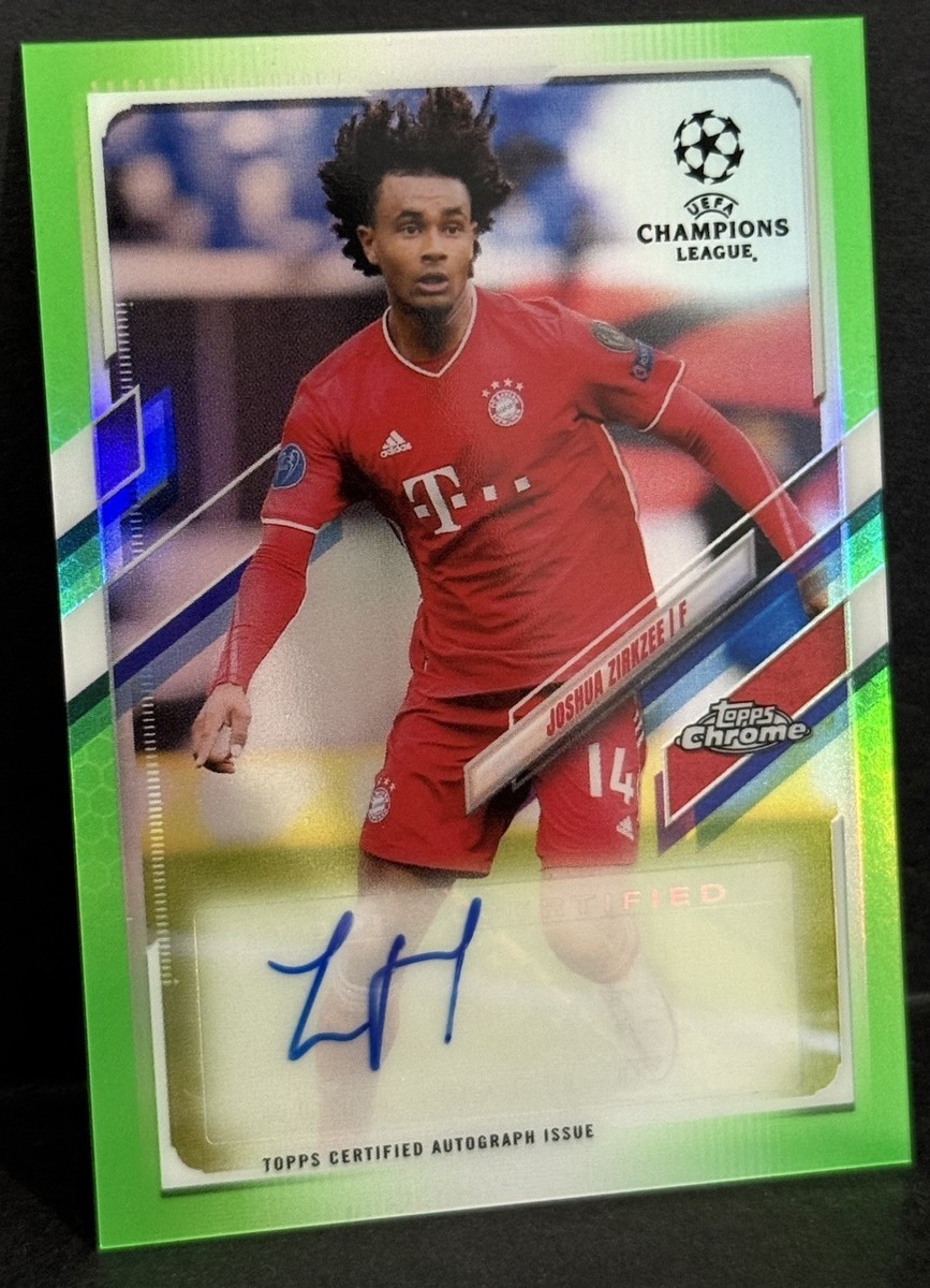 topps Chrome ユルディス　サイン 2020-21 Topps Chrome UCL Bayern Munich Joshua Zirkzee Auto Green