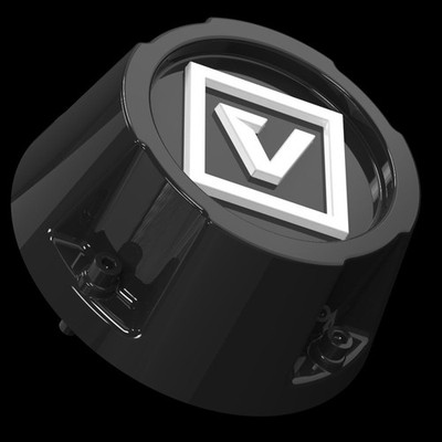 Valor Offroad 35mm Gloss Black Tall Wheel Cap With White V Logo VCAP1-TALLGB