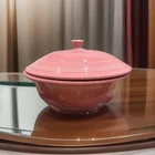 Fiesta Rose Pink Homer Laughlin Round Covered Casserole Dish w/ Lid Fiestaware