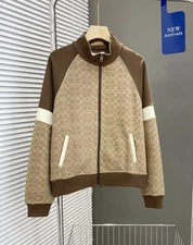 NWT COACH Women’s Hoodies outerwear sweatshirt Brown Classic jacket Cotton