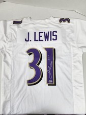 Jamal Lewis Autographed White Custom Jersey Beckett