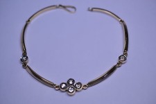 VINTAGE 14K YELLOW GOLD DIAMOND BRACELET LONG LINK APPROX .60 CARAT TW 7.5 GRAMS