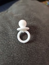 Unbranded White Toy Pacifier- Plastic .5 Inch x 1 Inch