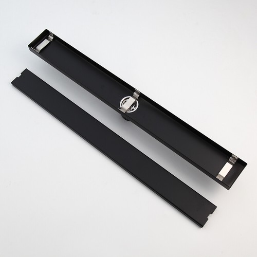 24" Long Floor Drain Black Rectangular Shower Waste Water Embedded Strainer - Picture 6 of 7