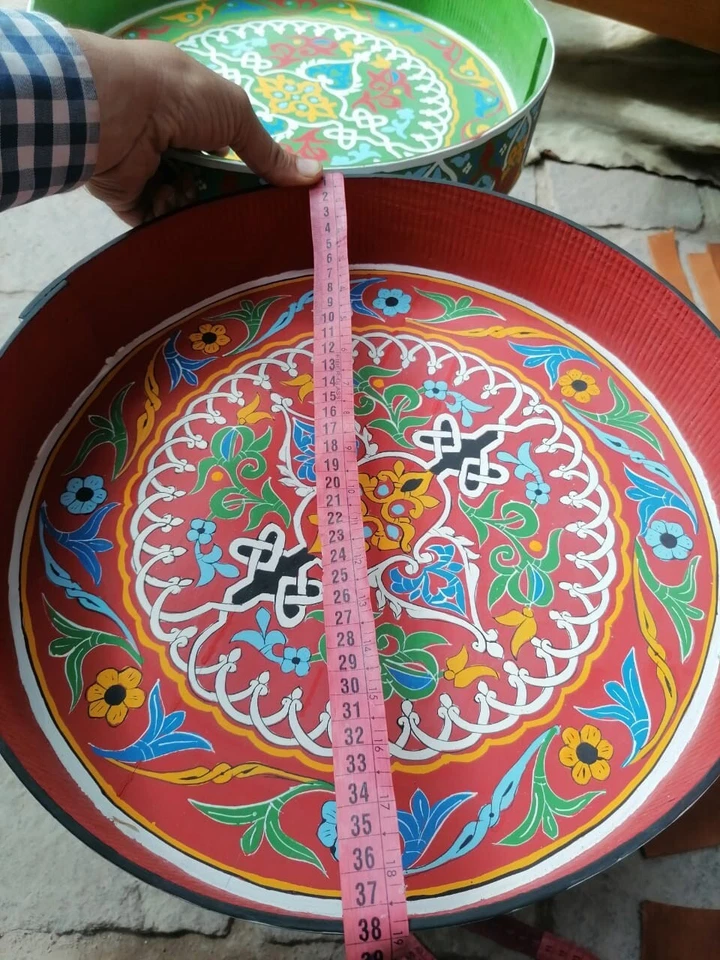 Table artisanale marocaine, Table ronde en bois - Photo 2/4