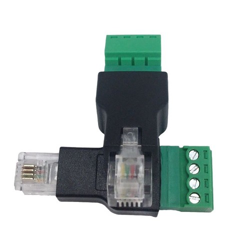 Adaptateur de terminal à vis RJ11 4P 4C mâle à 4 broches connecteur de terminal à vis - Photo 5/8