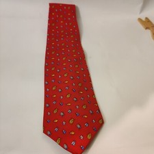Brooks Basic tie silk made in the USA Red cute bugs summer fun Great For Teacher
