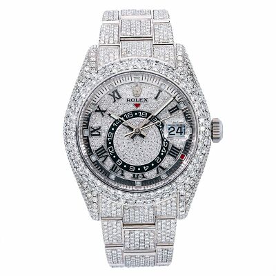 Rolex Sky-Dweller 42mm Steel Oyster Diamond Dial Full Pave - 326934