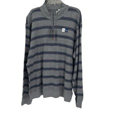 Chaps NWT Reversible 1/4 Zip Pullover Shirt Size XL Gray  Blue Navy Striped Men