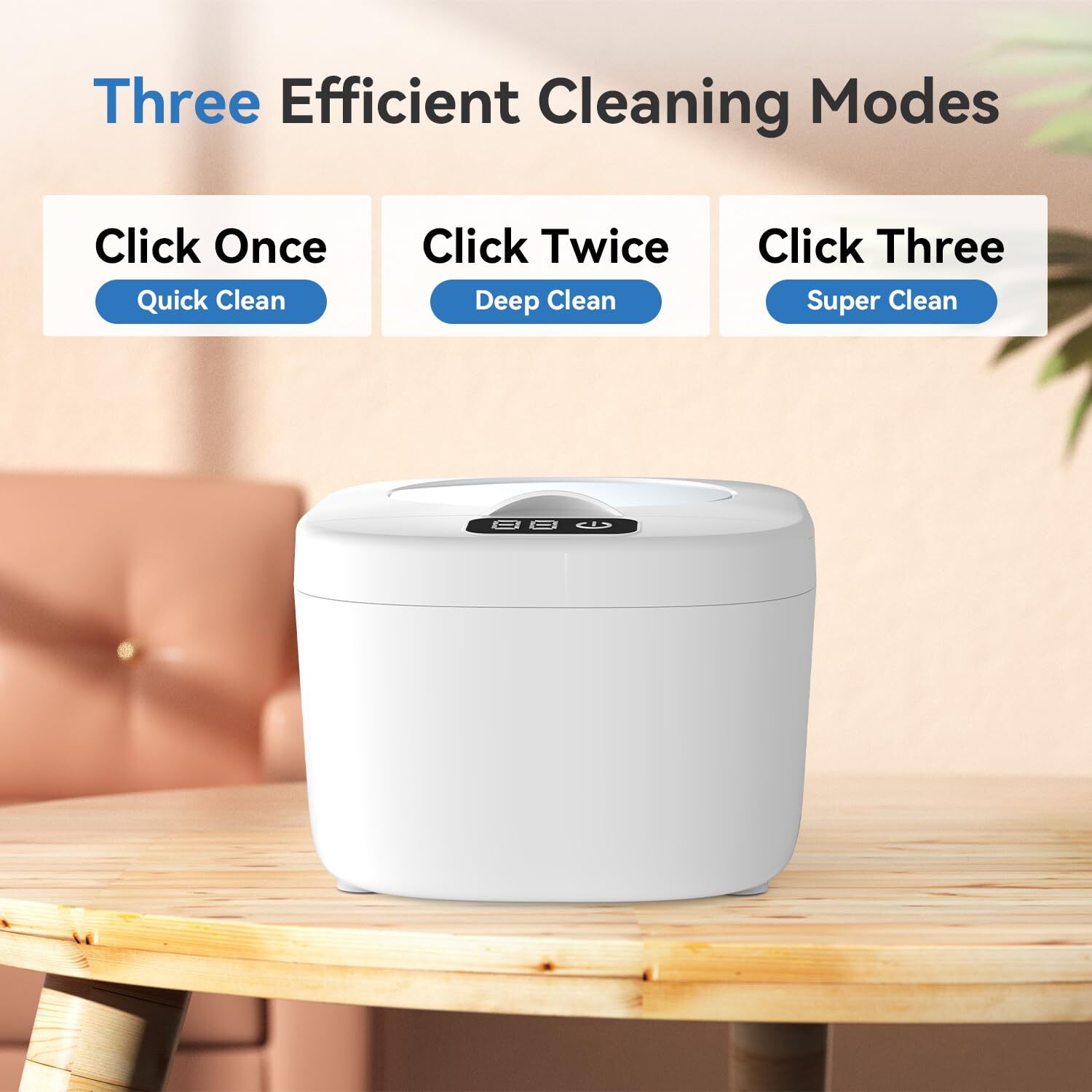 Dental Ultrasonic Retainer Cleaner Machine - 43kHz Ultrasonic Pod for Denture