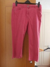 Papaya  Bright Pink Cropped Denim Trousers - Size 16