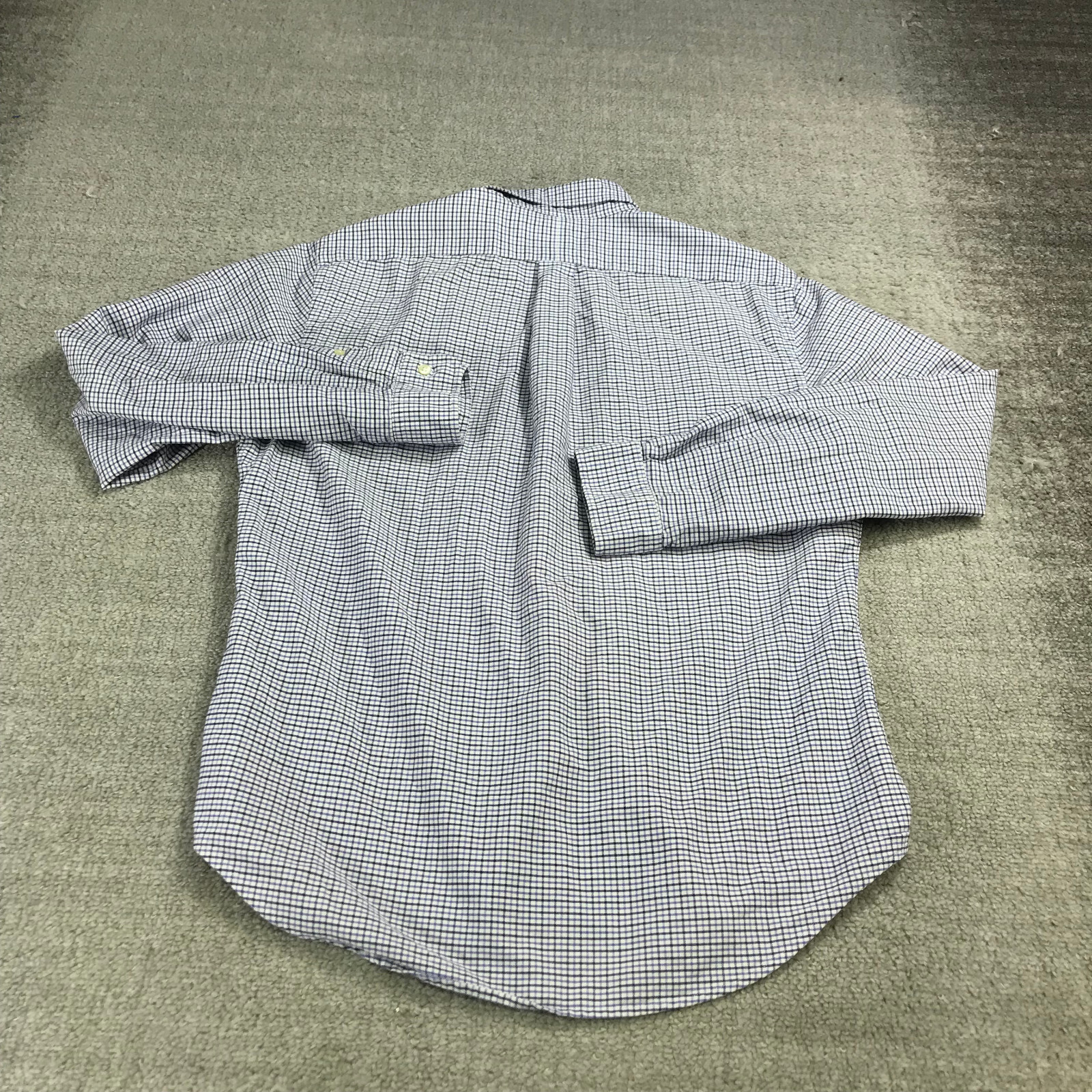 Camicia Ralph Lauren da uomo grande abbottonato blu bianco a scacchi abito pony manica lunga