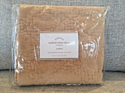New Pottery Barn Washed Velvet Silk Quilted Diamond Standard Sham