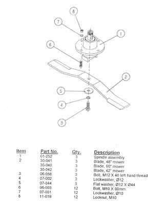 Spindle Assembly #01-252 For LMC Lowery Servis Breeze Worksaver Finish Mowers