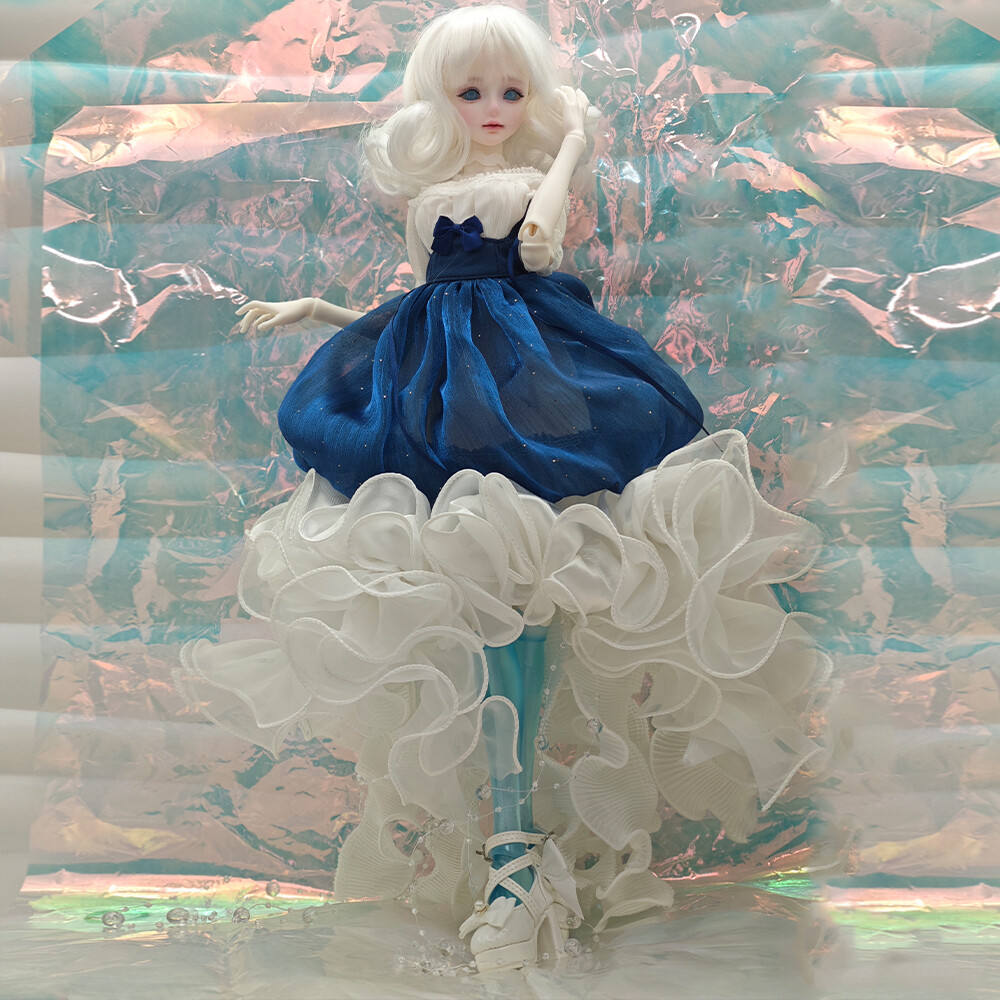 1/4 BJD Doll SD Ball Joint Doll Resin Stylish Girl Navy Blue