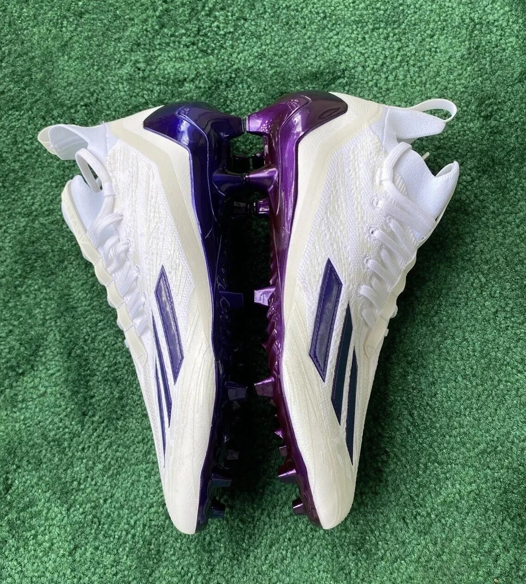 adidas Adizero Prime Knite White and Purple Men\'s Athletic Cleats Sz 12.5 Size 12.5 Adidas Adizero Primeknit Men main image 4