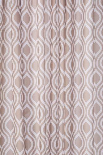 Croydex Latte Medalion Textile Shower Curtain with Hygiene 'N' Clean 1800x1800mm - Afbeelding 1 van 5