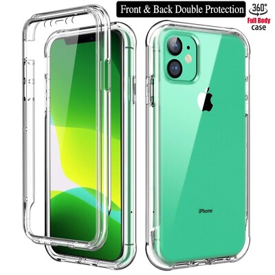 Clear Case iPhone 15 14 13 12 11 Pro XR Silikon Stoßfest Slim 360 Handyhülle
