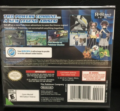 Pokemon Brand New - Factory Sealed in Box - Black 2 Version - UAE