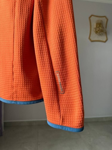 ORTOVOX MERINO INSIDE FLEECE ORANGE HOODED JACKET WOOL FULL ZIP MENS SIZE XL TOP - Picture 9 of 17