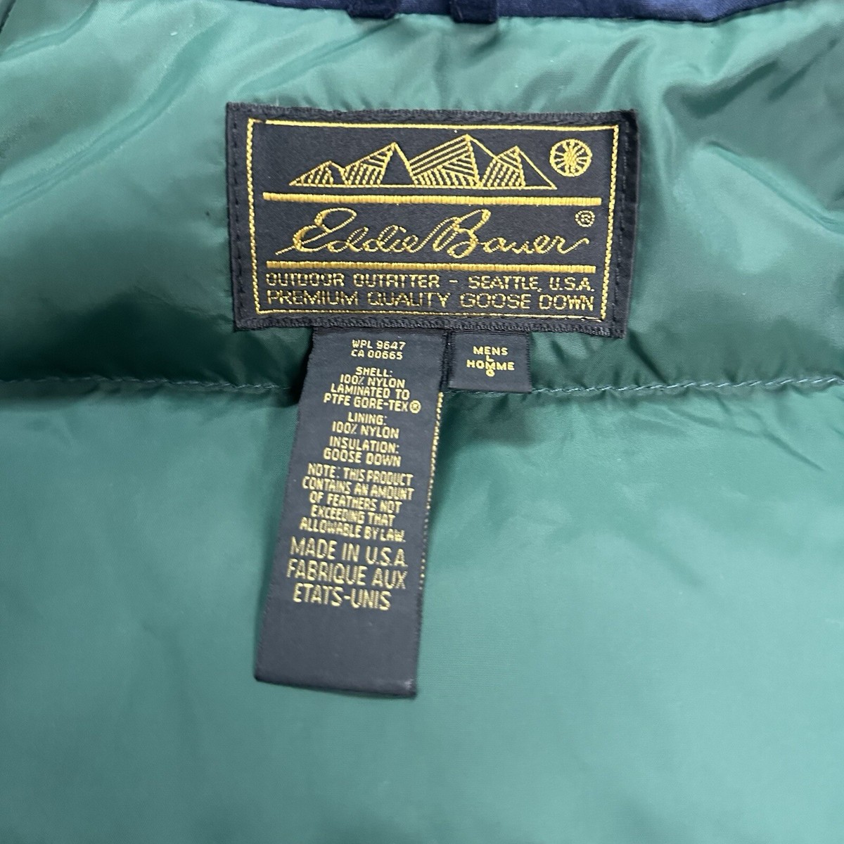 Vintage 90s Eddie Bauer Ridge Line Goretex Goose Down Puffer