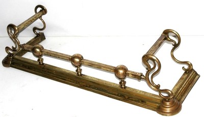 Antique Art Nouveau Brass Fireplace Fire Fender Free P P Pl3748