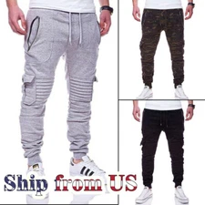 ON SALE!! Mens Casual Jogger Pant Jogging Slim-Fit Workout Sweatpants Trousers